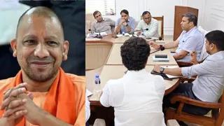 सीएम योगी के आने से पहले तैयारियों को लेकर बैठक करते गाजियाबाद जिलाधिकारी। फोटो: आर्काइव एवं जागरण