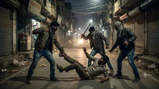 फरीदाबाद में नकाबपोशों ने युवक को बेरहमी से पीटा ( एआई जेनरेटेड इमेज )