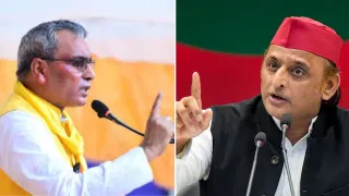 ओपी राजभर और अखिलेश यादव। (तस्वीर- फाइल)