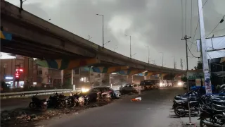 पलवल में दिन में छाया अंधेरा। जागरण