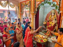 मां स्कंदमाता से संतान सुख की कामना कर श्रद्धालुओं ने की पूजा ( एआई इमेज )