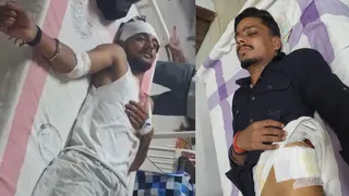 मुंगेर सदर अस्पताल में भर्ती घायल युवक।