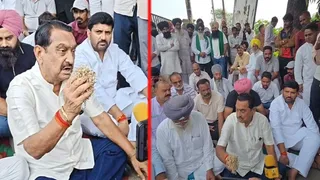 किसानों के साथ किच्छा विधायक तिलकराज बेहड़ और पालिकाध्यक्ष राजेश प्रताप सिंह धरने पर बैठे। जागरण