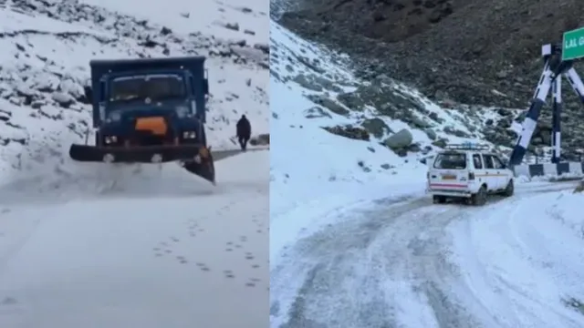मुगल रोड पर सीजन की पहली बर्फबारी, फिसलन बढ़ते ही वाहनों की आवाजाही बंद; पुंछ से शोपियां जाने वालों की बढ़ी परेशानी