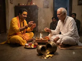 तहसीन ने कृष्णा पंडित बनकर बुजुर्ग को लगाया 39 लाख का चूना ( एआई जेनरेटेड इमेज )