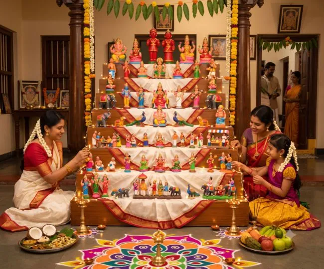 shardiya navratri 2026 south india golu dolls tradition history significance bommai golu