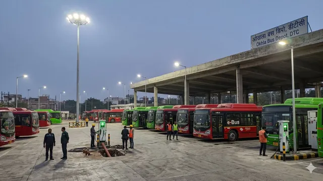 ओखला बस डिपो में लगेंगे हाईमास्ट टावर और स्मार्ट स्ट्रीट लाइटें, इलेक्ट्रिक बसों के संचालन के लिए होगा तैयार

