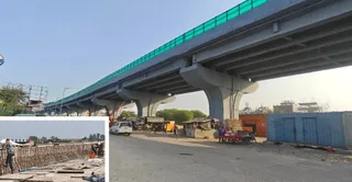 सरैया क्रासिंग पर होता आरओबी का काम । जागरण