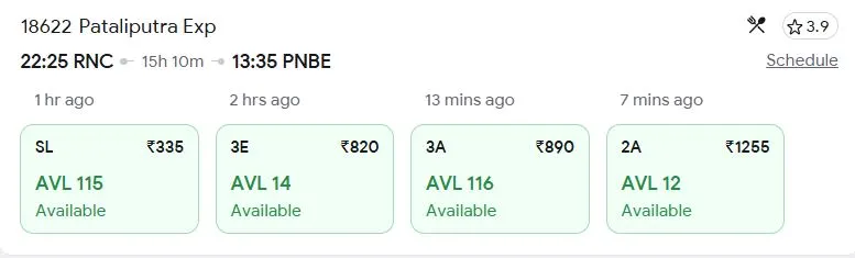 ranchi to patna 23 october