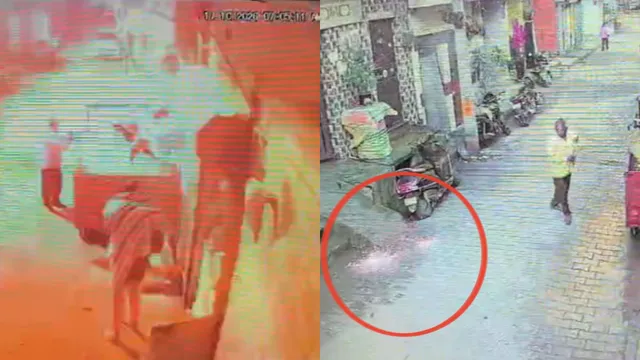 छत पर सफाई के दौरान हाईटेंशन तार से टकराई युवती, धमाके के साथ दर्जनों घरों में शॉर्ट सर्किट, घटना CCTV में कैद
