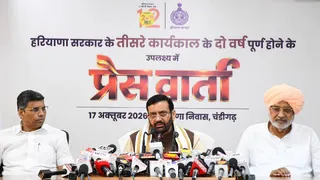 प्रेस कॉन्फ्रेंस कर CM नायब सैनी ने गिनाए 2 सालों के काम। फोटो सीएम एक्स