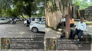 पर्यटकों के इंतजार में कुतुब मीनार पार्किंग परिसर में बैठे दलाल। सौजन्य- सुधी पाठक