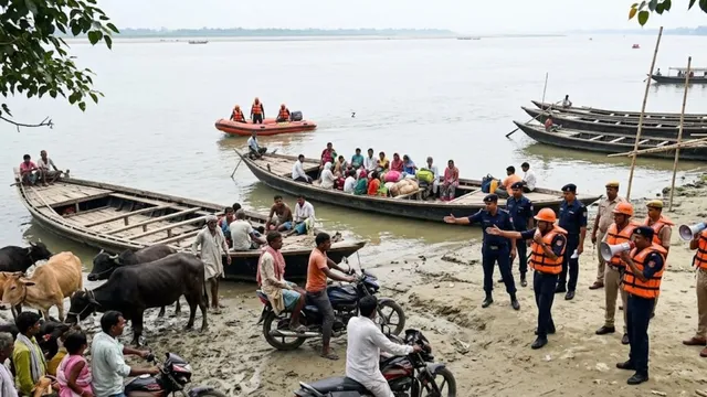 छपरा में नाव परिचालन पर सख्त निर्देश: एक साथ इंसान, मवेशी और गाड़ी ले जाने पर पाबंदी, SDRF की टीम तैनात
