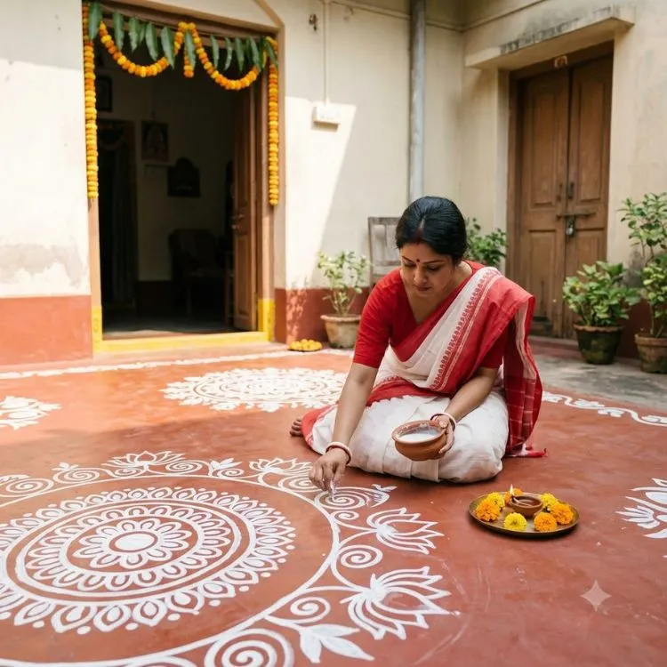 Bengali Alpana Durga Puja