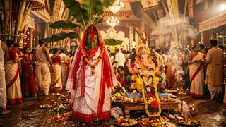 दुर्गा पूजा में केले के पेड़ को क्यों बनाते हैं दुल्हन? जानें कोलाबौ रस्म का रहस्य (Picture Credit: AI Generated)