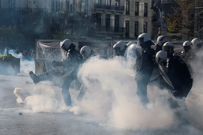 protest in Belgium