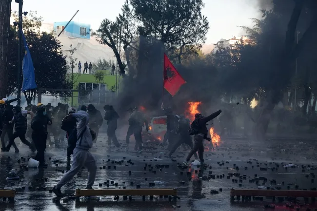 protest in albenia