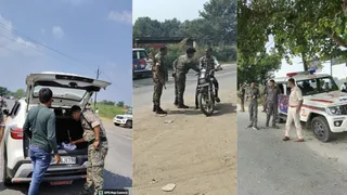 पलामू में वाहनों की जांच। फोटो जागरण