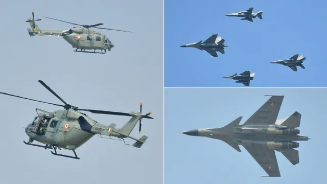 एयर शो रिहर्सल के दौरान वाराणसी के आसमान में गरजा राफेल, तेजस और अपाचे की रफ्तार को निहारते रहे लोग