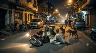गाजियाबाद में कुत्तों के झुंड ने पीछा किया ( एआई जेनरेटेड इमेज )