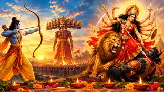दशहरा और विजयदशमी का वास्तविक अंतर: श्रीराम और मां दुर्गा की विजय गाथाएं (Picture Credit: AI Generated)