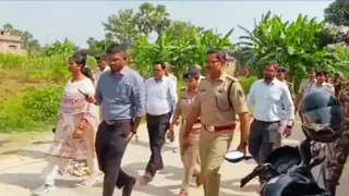 मुजफ्फरपुर में घटना की सूचना पर पहुंचे पदाधिकारी।
