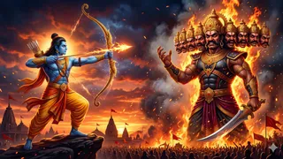 रावण के दस सिर का रहस्य, जानें गहरा आध्यात्मिक संदेश (Picture Credit: AI Generated)