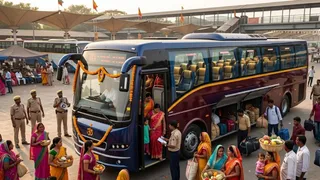 दिल्ली से बिहार के लिए बस (एआई जेनरेटेड तस्वीर)