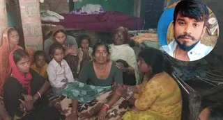 रोते बिलखते परिजन व इनसेट में मृतक की फाइल फोटो। जागरण