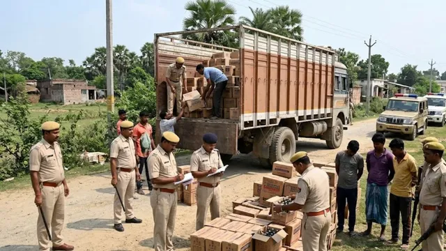 भोजपुर में शराब तस्करी का बड़ा नेटवर्क ध्वस्त, 6 चक्का ट्रक से बरामद हुई 3544 लीटर शराब
