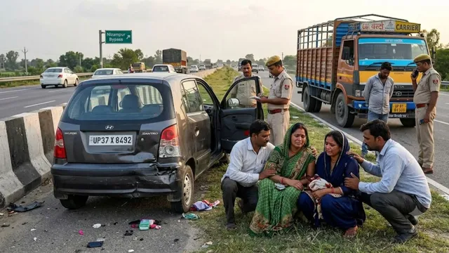 हापुड़ से दिल्ली जा रहा परिवार हादसे का शिकार, कैंटर की टक्कर से 3 साल के हमदान की मौत; 5 घायल