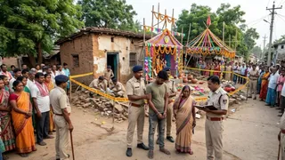 बेटे ने धारदार हथियार से काटकर ली पिता की जान (एआई जेनरेटेड तस्वीर)