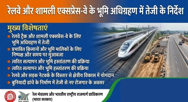 रेलवे और शामली एक्सप्रेस-वे भूमि अधिग्रहण में तेजी के निर्देश, लंबित मामले निपटाने पर जोर
