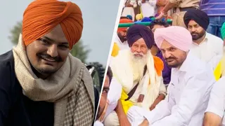 दाएं- बलकौर सिंह परविंदर सिंह झोटा के पिता से मुलाकात करते हुए