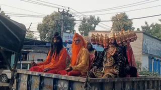 सहरसा में पूर्वांचल दुर्गा मंदिर से निकली झांकी