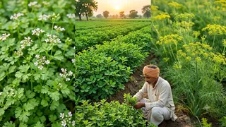 सहरसा के किसानों को धनिया-मेथी और सौंफ की खेती पर 40% अनुदान (AI Generated Image)