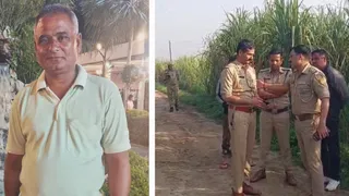 विजय पाल सिंह का फाइल फोटो, मौके पर जांच करती पुलिस।