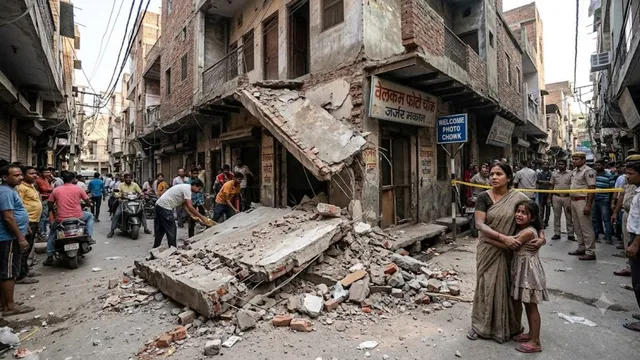 दिल्ली में वेलकम फोटो चौक पर जर्जर मकान का छज्जा गिरा, महिला और बच्ची गंभीर रूप से घायल
