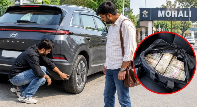 टायर खराब होने का झांसा देकर कार से 21.50 लाख उड़ाए, कारोबारी को भनक तक नहीं लगी; मोहाली में वारदात
