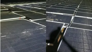 फुलवरिया डैम पर लगाए गए सोलर प्लेट। जागरण