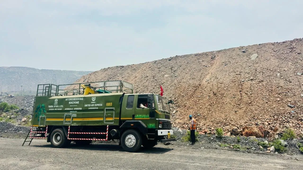 Jamshedpur hyderoseeding for mine greening