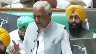 कैबिनेट मिनिस्टर बरिंदर गोयल पंजाब विधानसभा में बोलते हुए।