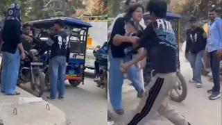 वीडियो में ई रिक्शा ड्राइव युवती पर हमला करता हुआ। फोटो: वीडियो ग्रैब