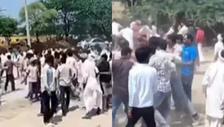 जयपुर के दूदू में पंचायत चुनाव के दौरान दो गुटों में झड़प।