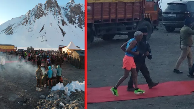 आदि कैलास अल्ट्रा मैराथन 2.0: 15000 फीट ऊंचाई... -7 डिग्री तापमान, 1200 धावकों संग दौड़े यूपी के 65 साल के महिपाल