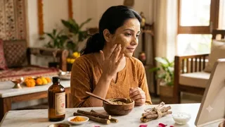 करवाचौथ से पहले मुलेठी से चेहरे की झाइयों और दाग-धब्बों को करें हल्का (Image Source: AI Generated)