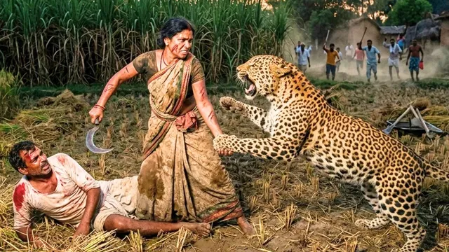 तेंदुए ने पति पर किया हमला तो हंसिया लेकर भिड़ी पत्नी, आठ मिनट तक चला संघर्ष, फिर दुम दबाकर भागा तेंदुआ
