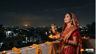 करवा चौथ पर चांद देर से क्यों निकलता है? (Picture Credit: AI Generated)