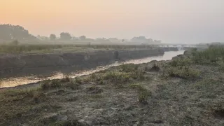 नाले के रूप में बहती बरनार नदी। (जागरण)