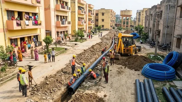 बस्ती में कांशीराम आवास परिसर में बिछाई जाएगी नई पाइप लाइन, पेयजल की समस्या होगी दूर
